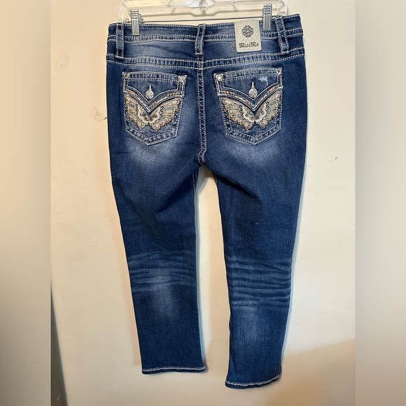 Ariat Jeans Womens 31L Dark Blue Trouser Bootcut Mid Rise Western Rodeo Flare - Picture 6 of 6